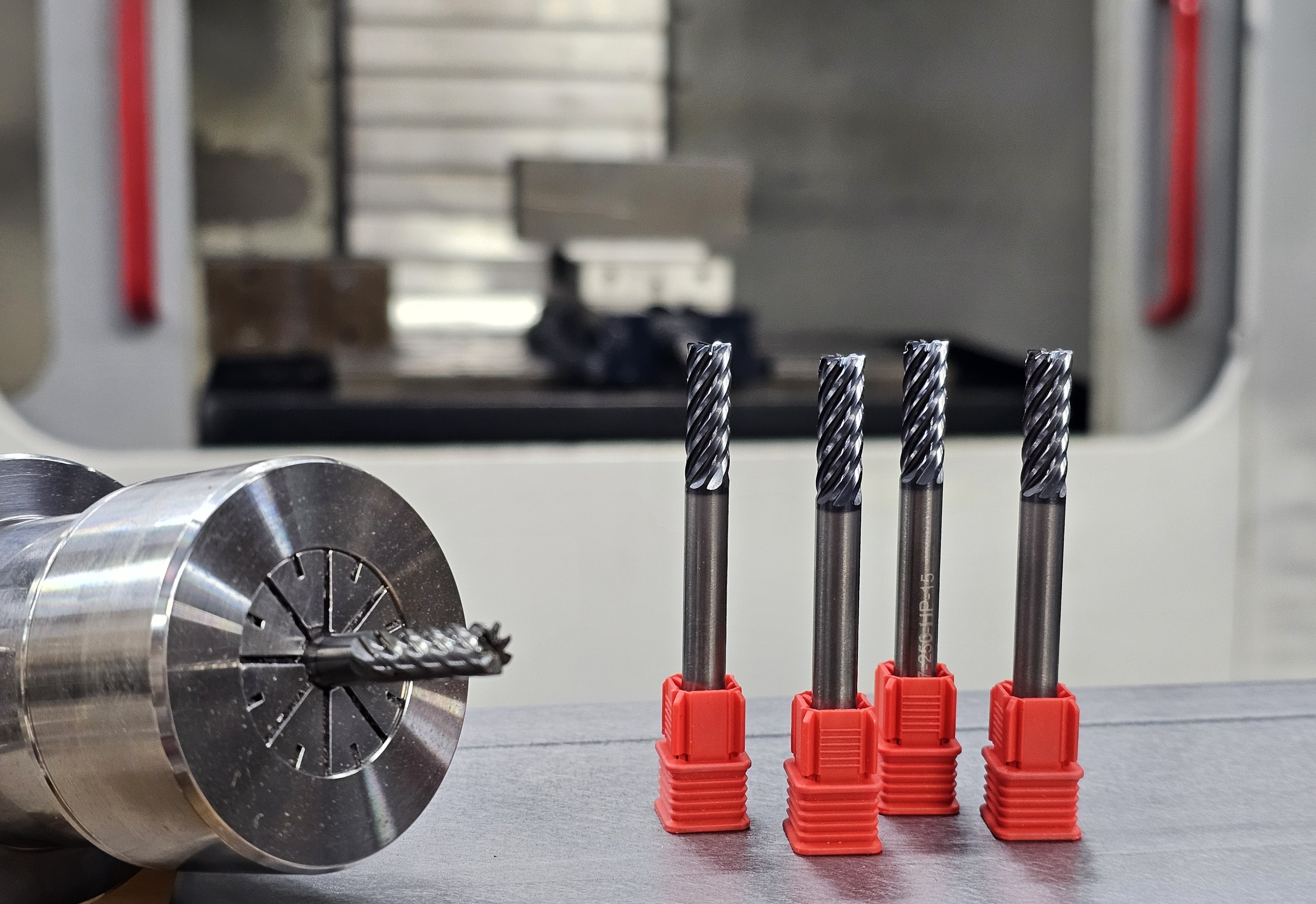 1/2" x 4" High Performance 9-Flute End Mill, ER Square, nACRo Coating