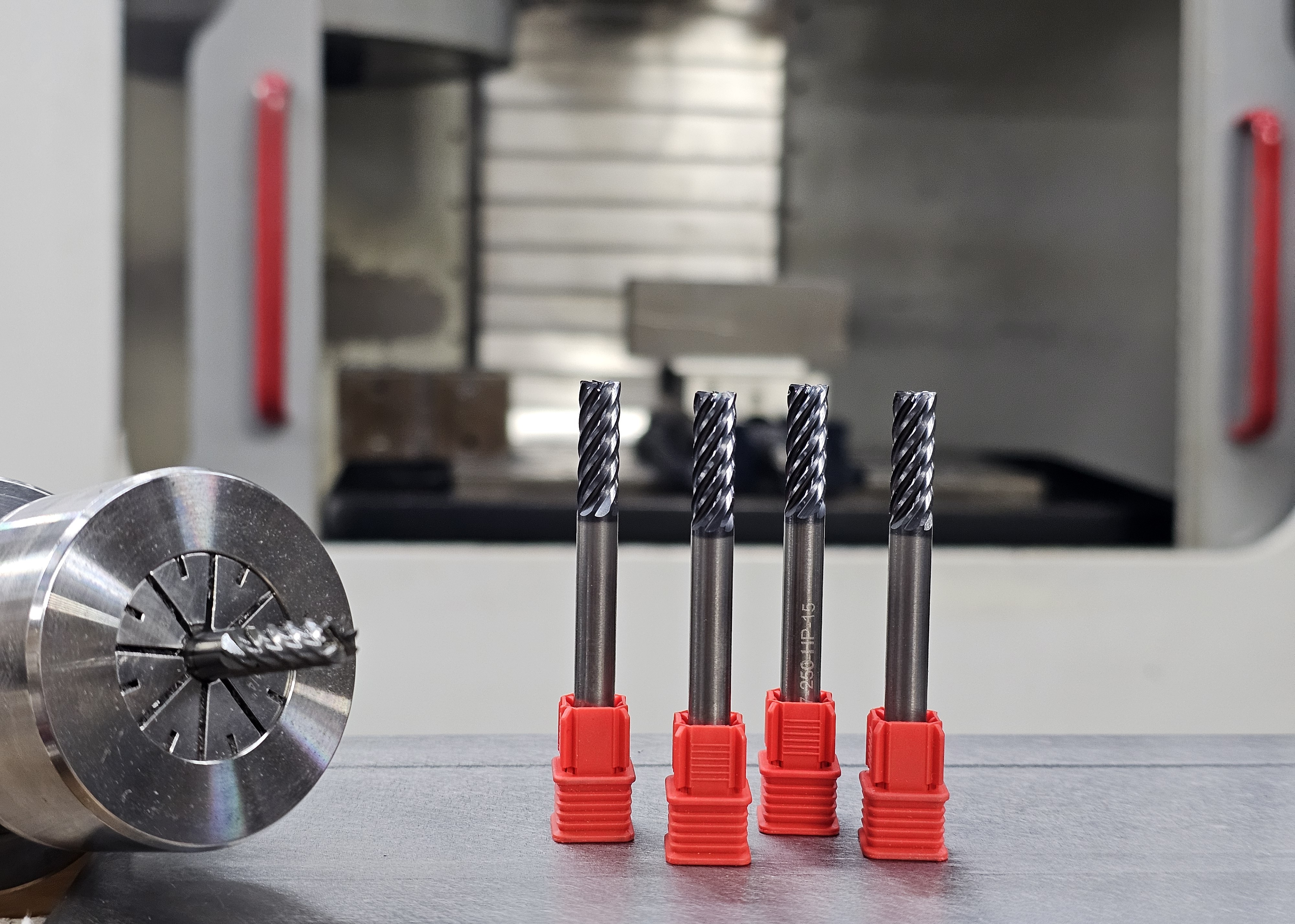1/2" x 4" High Performance 9-Flute End Mill, 0.015" ER, nACRo Coating